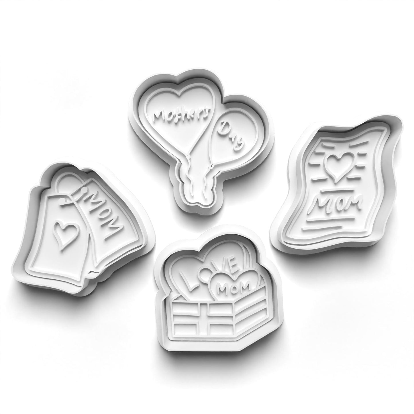 MOTHER'S DAY PRV, LOVE MOM, Mothers DAY Press with Dough Cutter, Baking Mold & Cutter & Stamp for Baking and Crafting (Copy)