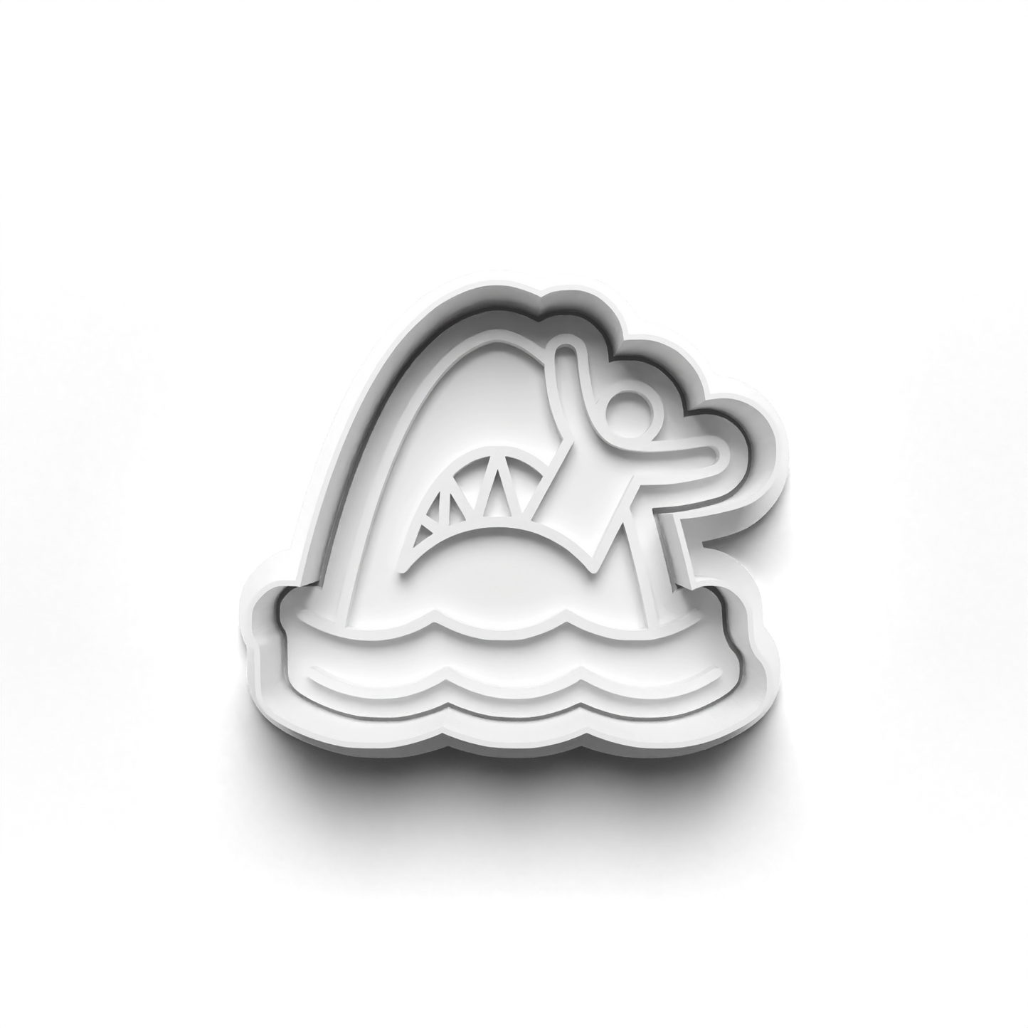 SHARKS 2'' Cutter and Stamp Prv - Original Product for Crafting and DIY Projects Bakeware Clay