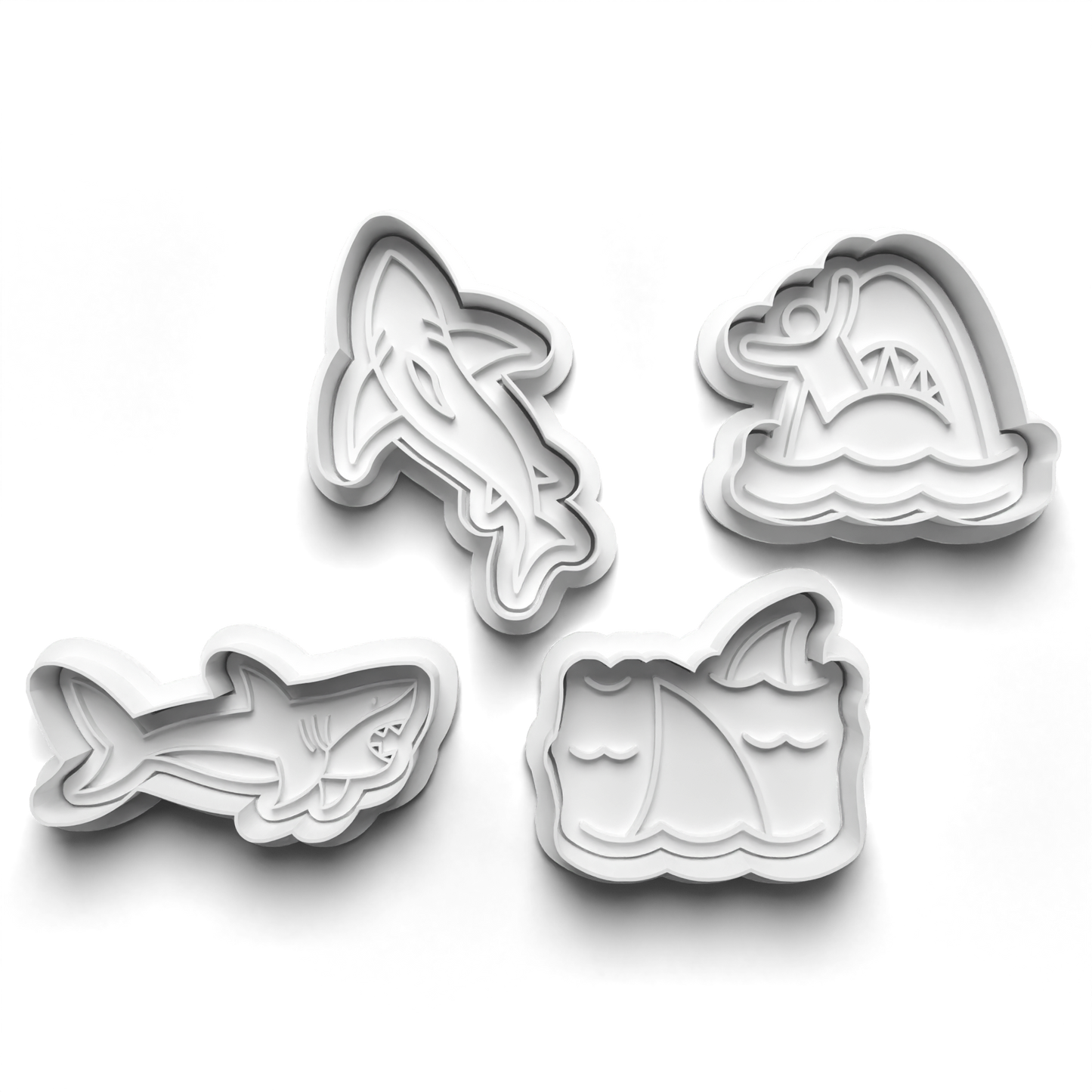 SHARKS 2'' Cutter and Stamp Prv - Original Product for Crafting and DIY Projects Bakeware Clay