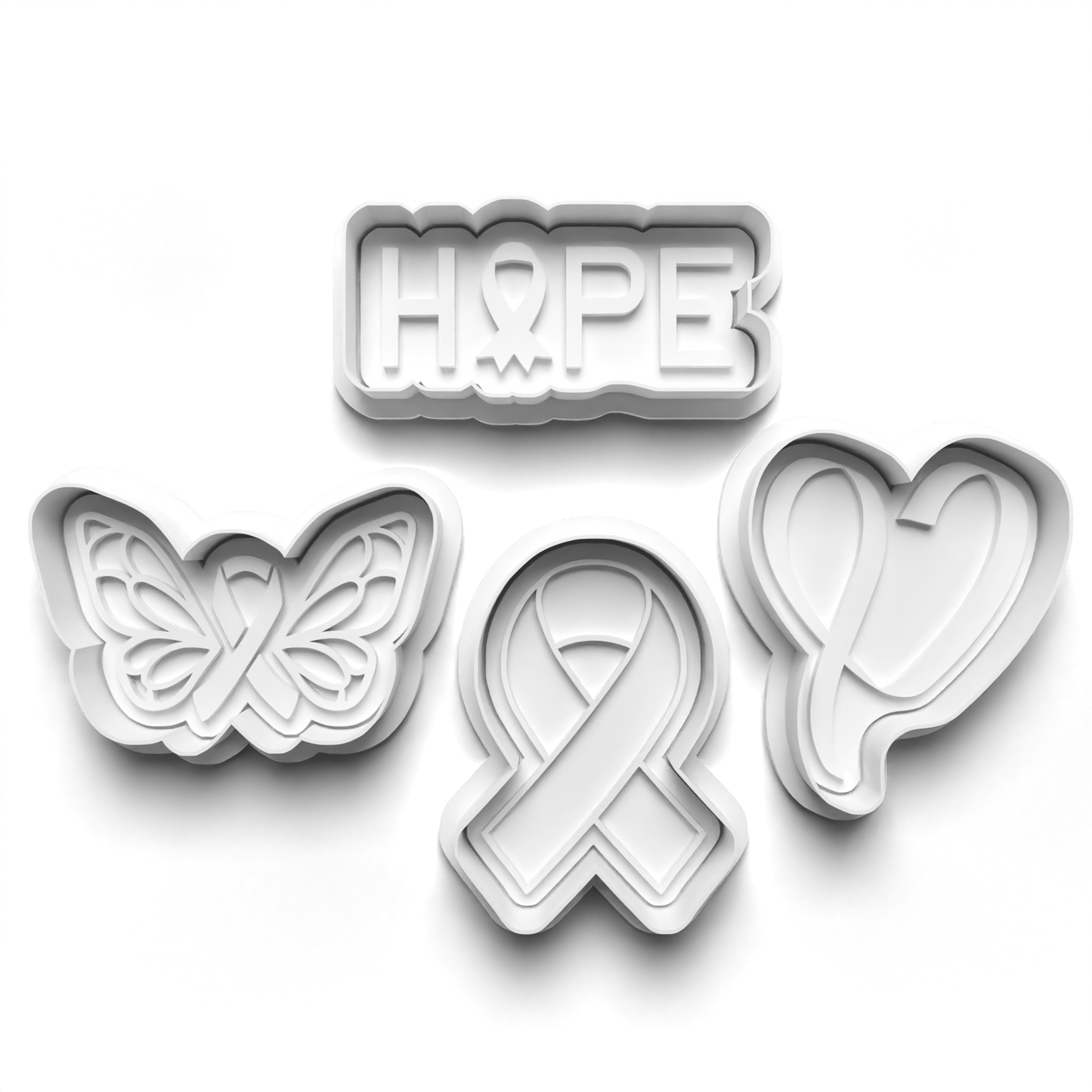 Awareness Month 2'' Cutter and Stamp PRV for Oreos, CakePops, Chocolates, Crafting Bakeware Utensils Set Smooth