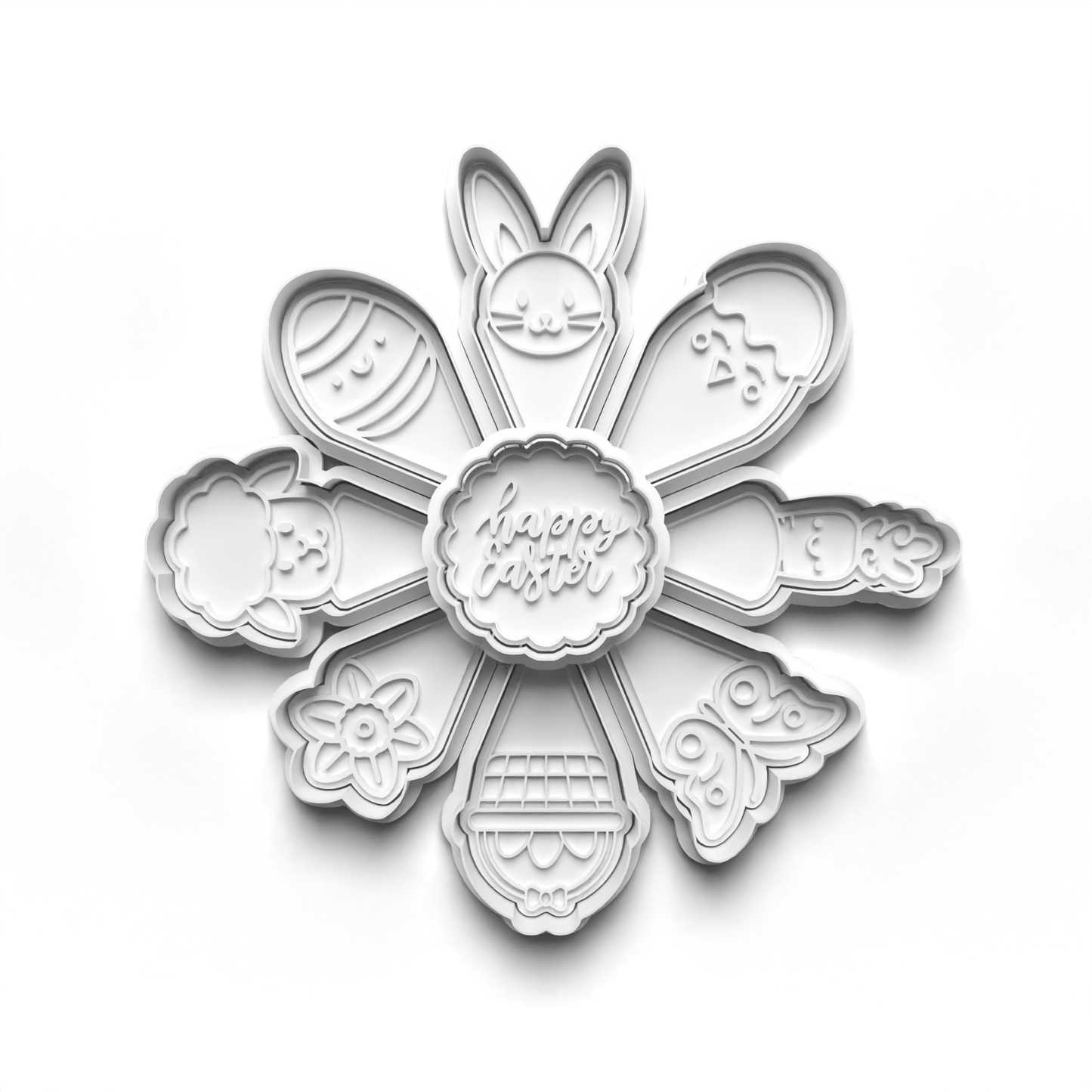 Easter Cookie Cutter 18 piece Platter Combo Set Clay, Cookie, Fondant and more Arts and Crafts Multi Tool!