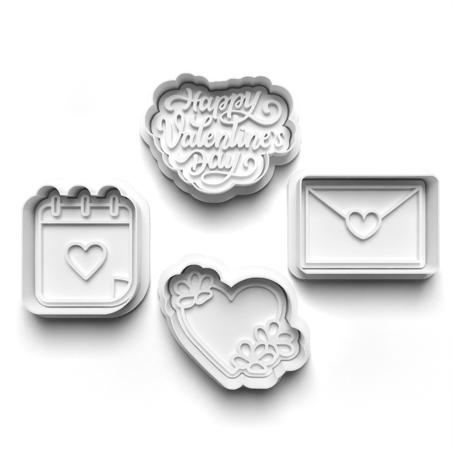 VALENTINE'S DAY Fondant & Cookie Cutter Set with Stamp - PRV