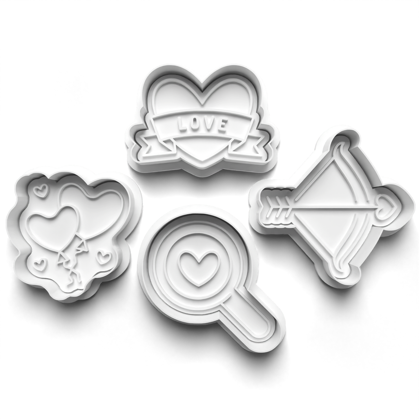 VALENTINE'S DAY Fondant & Cookie Cutter Set with Stamp - PRV
