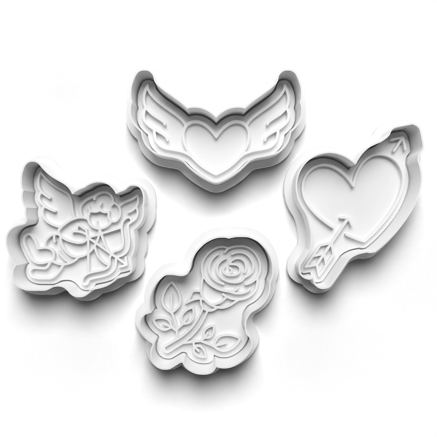 VALENTINE'S DAY Fondant & Cookie Cutter Set with Stamp - PRV