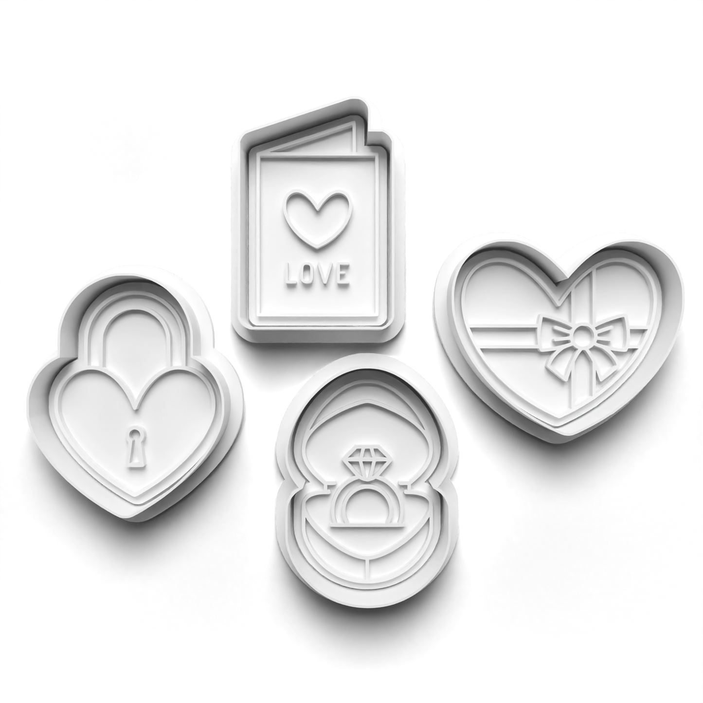 VALENTINE'S DAY Fondant & Cookie Cutter Set with Stamp - PRV