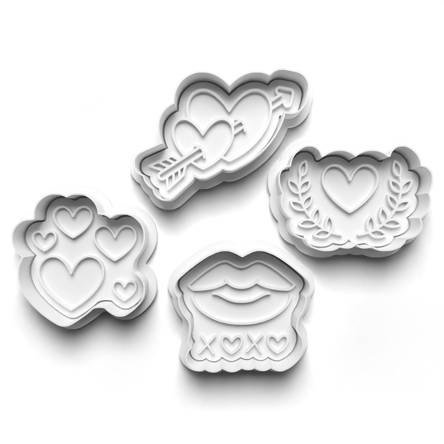 VALENTINE'S DAY Fondant & Cookie Cutter Set with Stamp - PRV