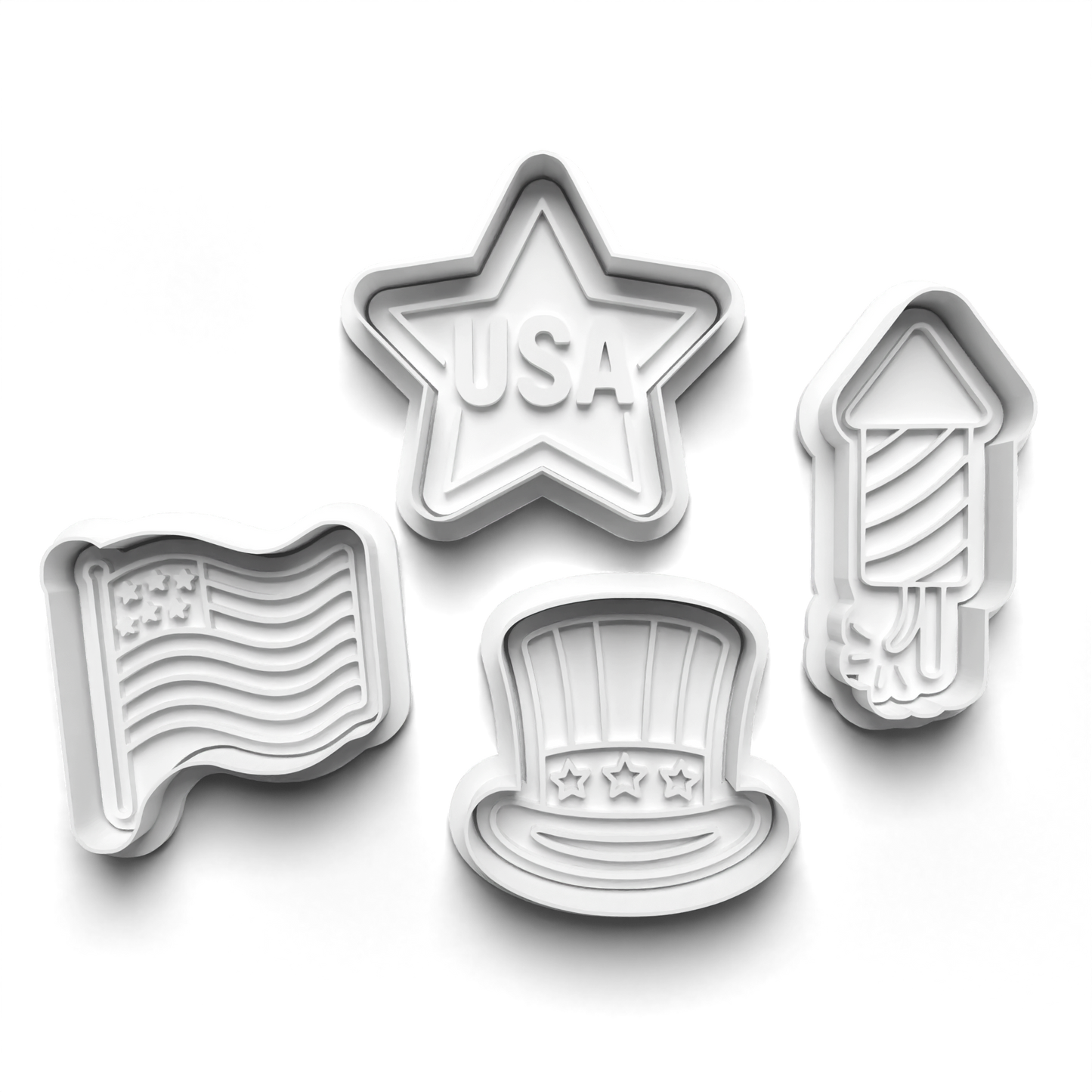 JULY 4 PRV Cutter and Stamp - Fondant, Cookie, Chocolate and More, Create Your Own Sweet Decorations