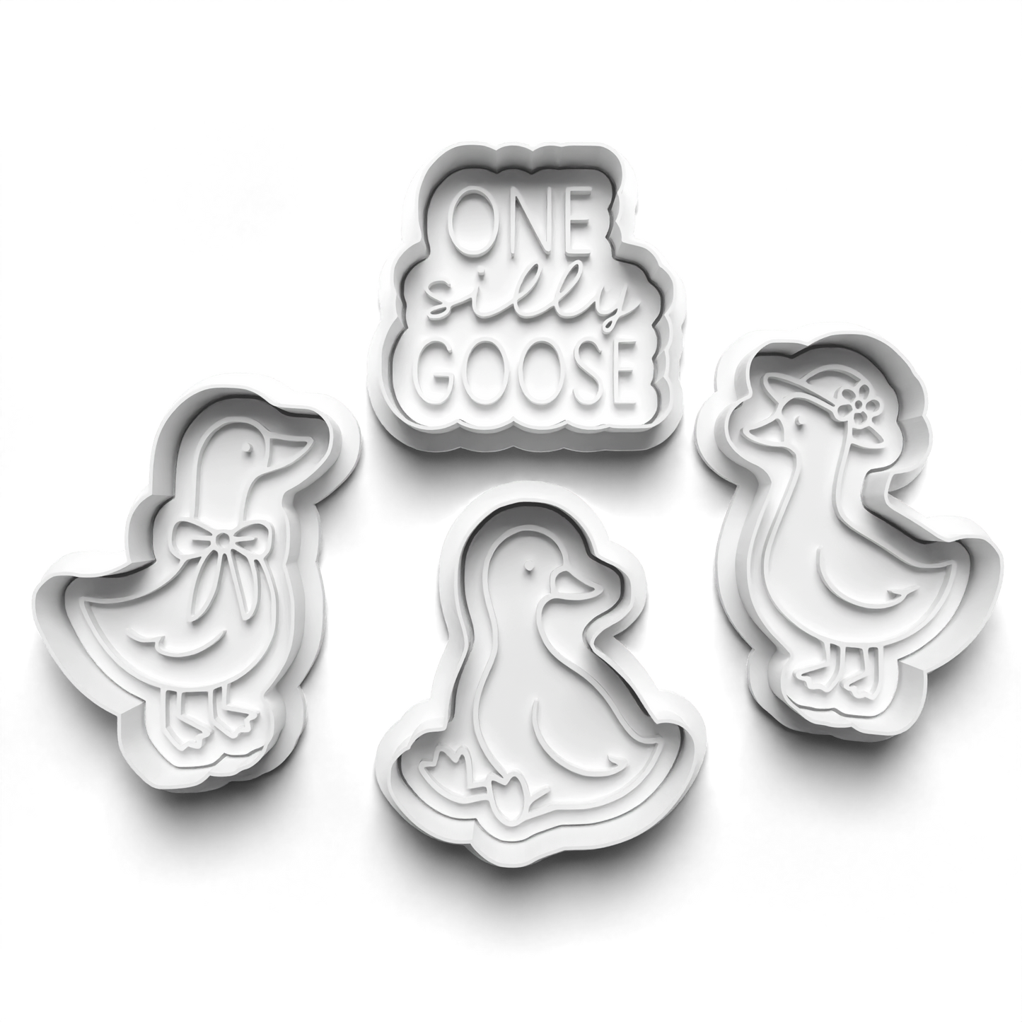 SILLY GOOSE cutter and stamps 2" baking, arts and crafts Bakeware Set