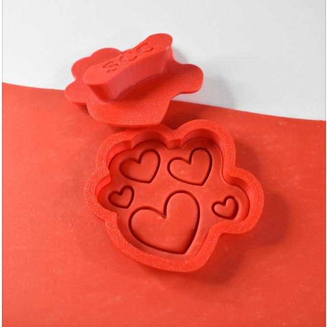 VALENTINE'S DAY Fondant & Cookie Cutter Set with Stamp - PRV