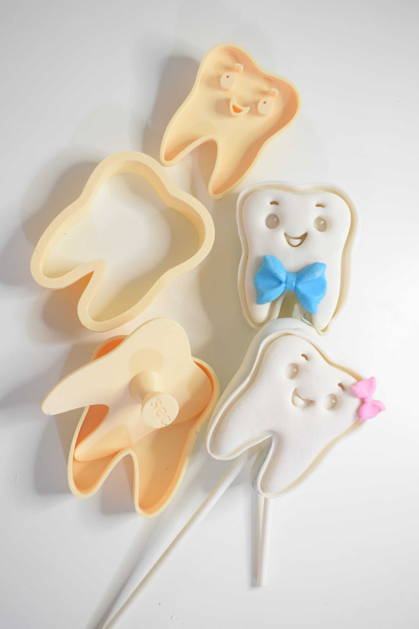 Tooth Cake Pop Press 1oz Press with Dough Cutter, Baking Mold & Stamp for Baking and Crafting, Food-Safe PLA & PETG