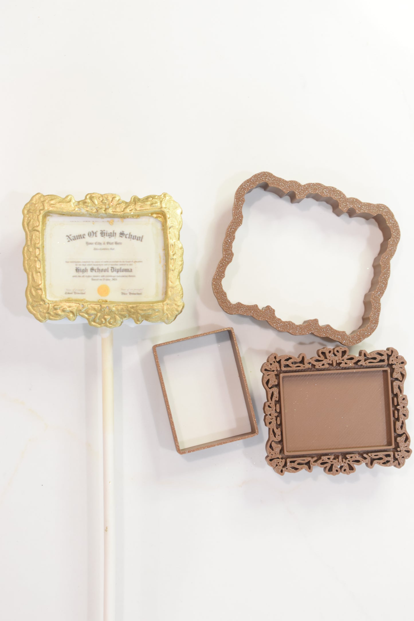 Different style frame cutter and stamps