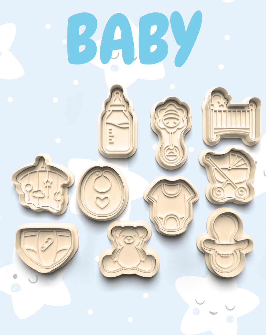 Baby Cutter & Stamp PRV, Cookies, Fondant, Decorations, Crafting, Bakeware Utensils Kitchen Shaped