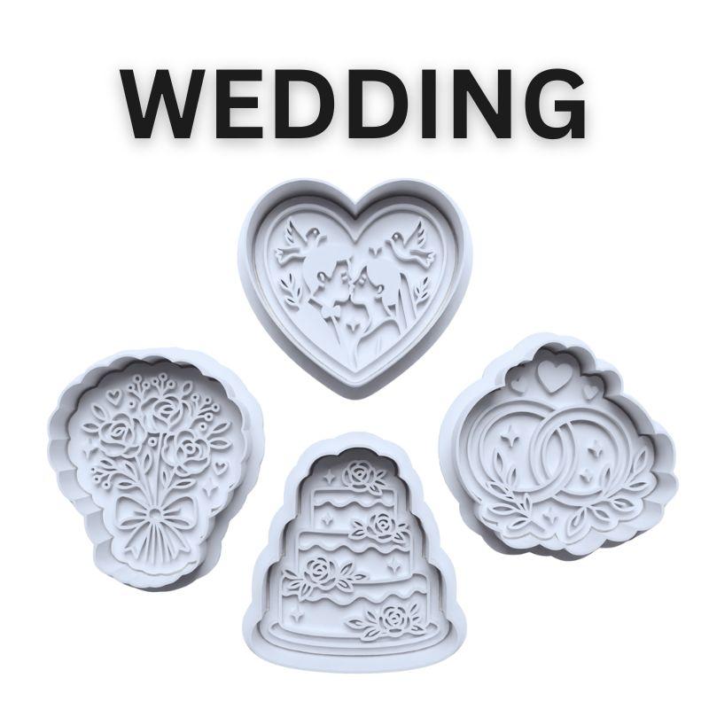 WEDDING cutter and stamps 2" baking, arts and crafts Bakeware Set