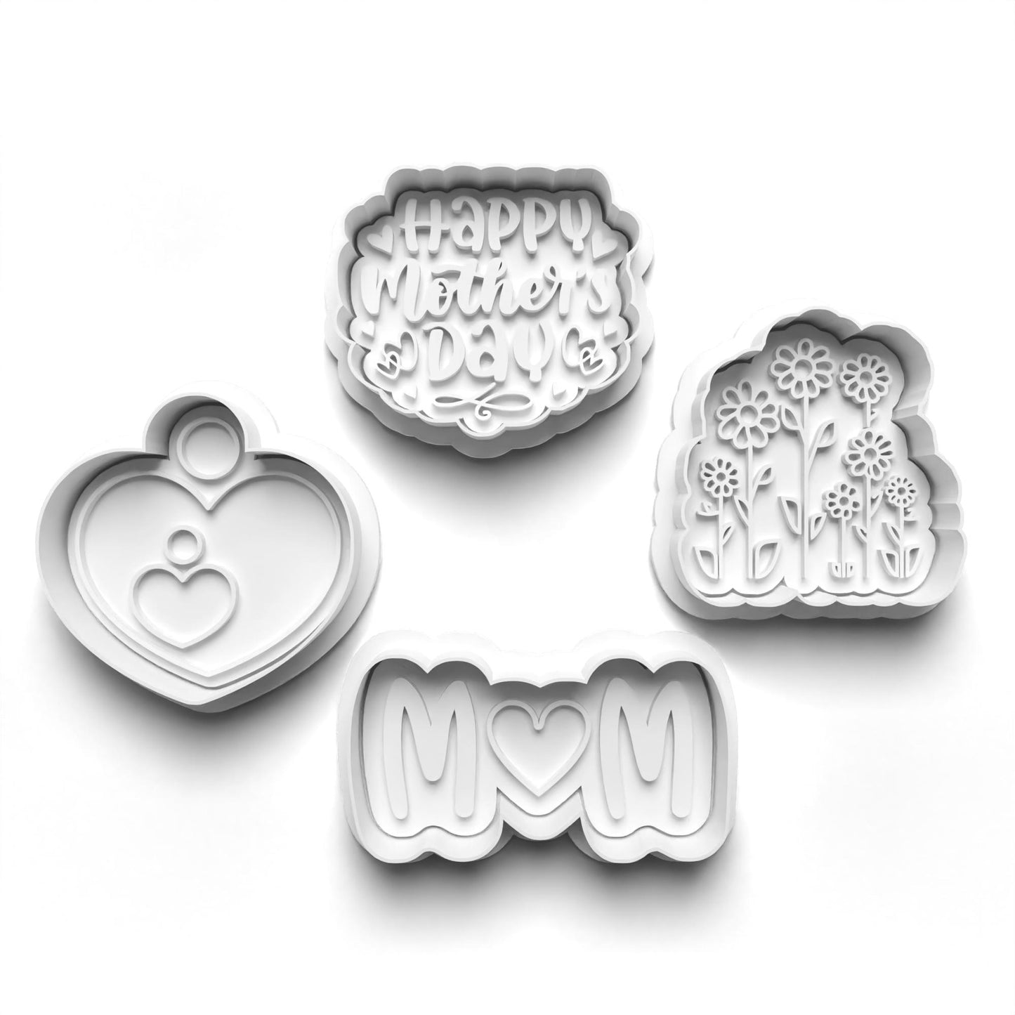MOTHER'S DAY PRV, LOVE MOM, Mothers DAY Press with Dough Cutter, Baking Mold & Cutter & Stamp for Baking and Crafting