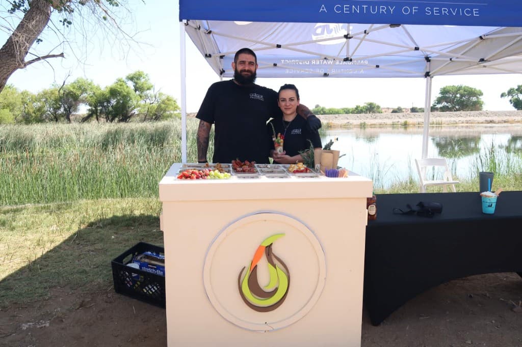 Nilani and Kachik at an outdoor Unique Sweetness catering event