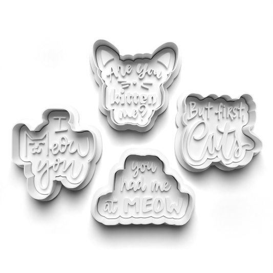 CAT LOVE  2'' Cutter and Stamp Prv - Original Product for Crafting and DIY Projects Bakeware Clay