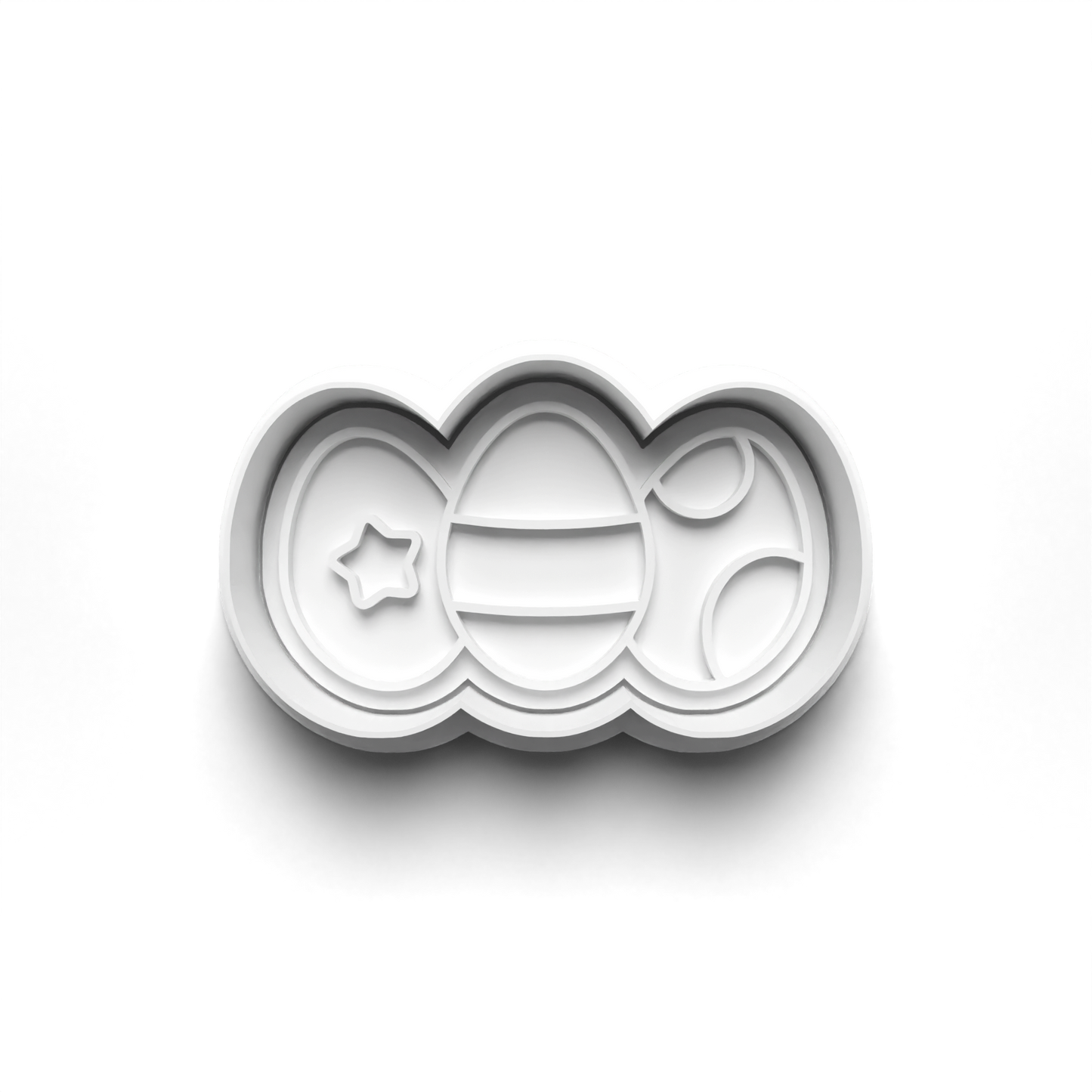 Easter PRV Fondant & Cookie Cutter Set with Stamp - Orange, Green, Brown, Tan - 2 Inches,Food-Safe PLA & PETG
