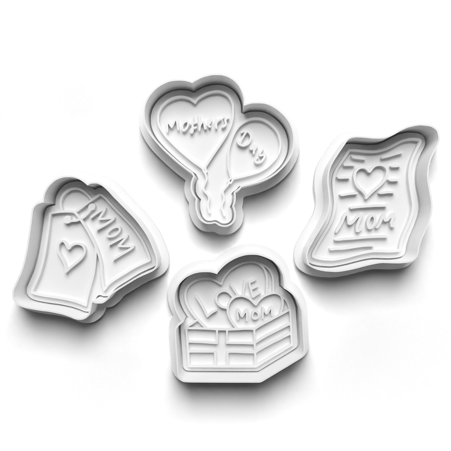 MOTHER'S DAY PRV, LOVE MOM, Mothers DAY Press with Dough Cutter, Baking Mold & Cutter & Stamp for Baking and Crafting (Copy)