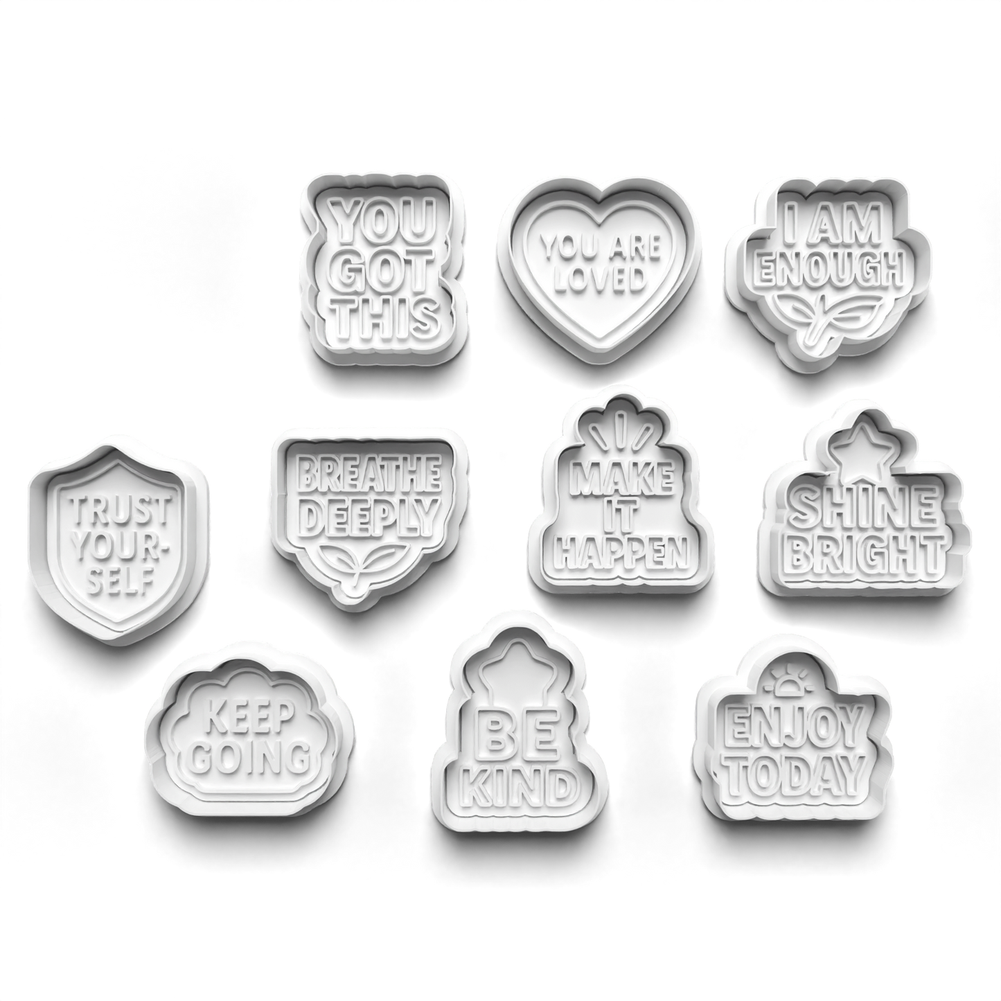 Affirmation cutter and stamp 2" baking , arts and crafts