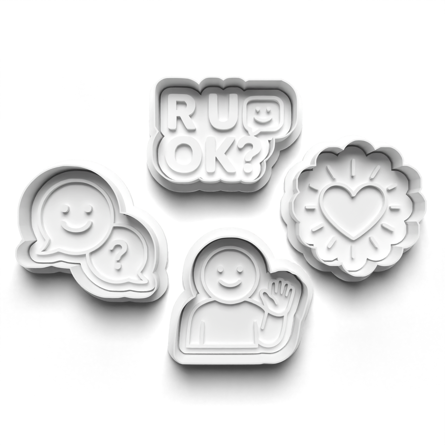 R U OK cutter and stamp 2" baking , arts and crafts