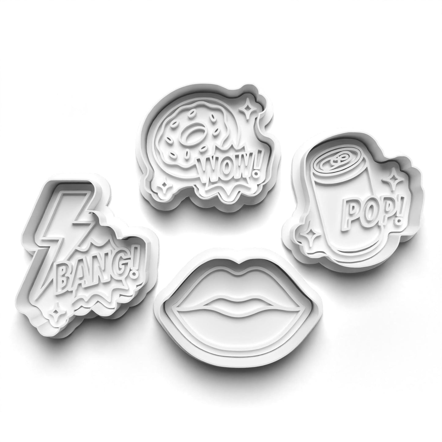 Retro pop art cutter and stamps 2"