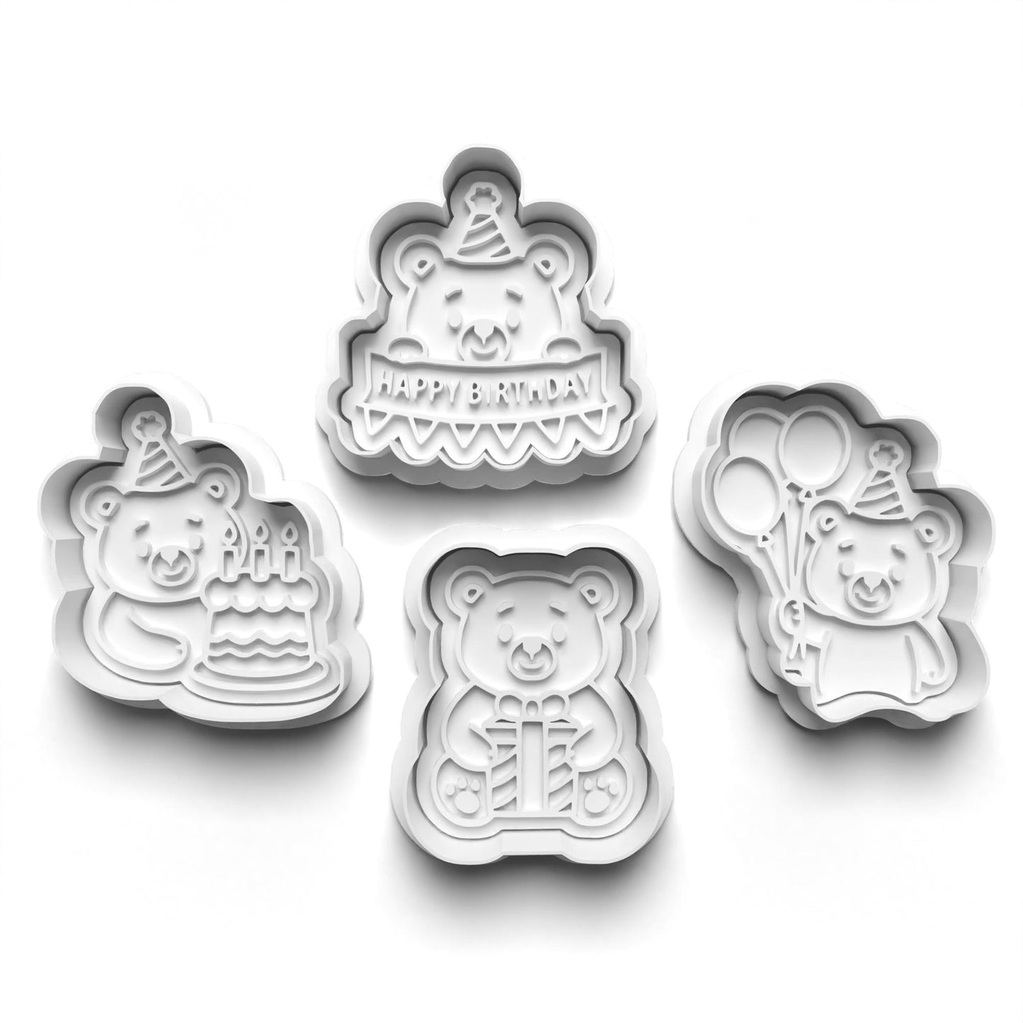 Bears Kids Birthday cutter and stamps 2"