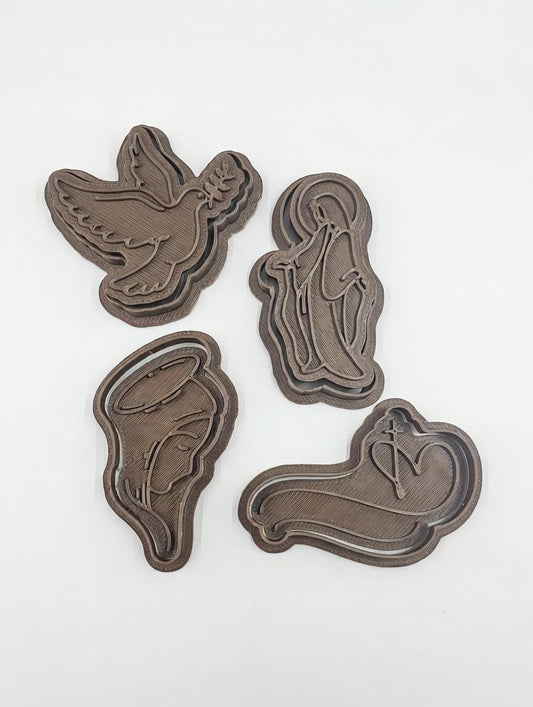 Easter PRV Fondant & Cookie Cutter Set with Stamp 2 Inches