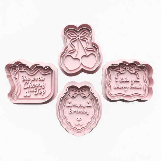 Cherry's Birthday cutter and stamps 2"