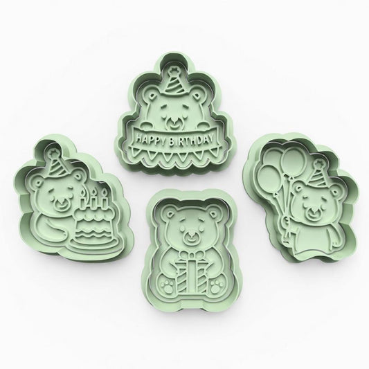 Bears Kids Birthday cutter and stamps 2"