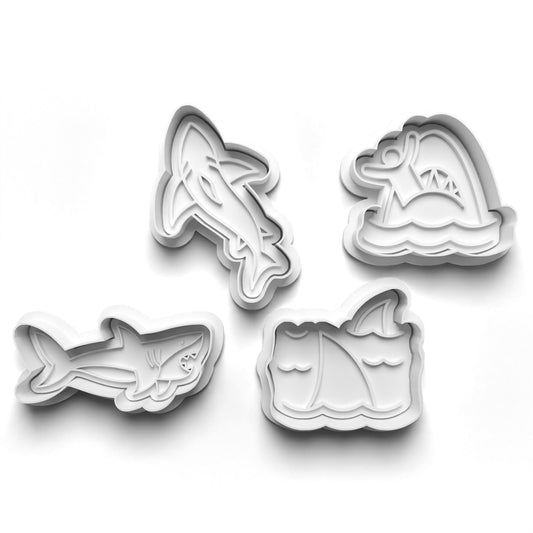SHARKS  2'' Cutter and Stamp Prv - Original Product for Crafting and DIY Projects Bakeware Clay