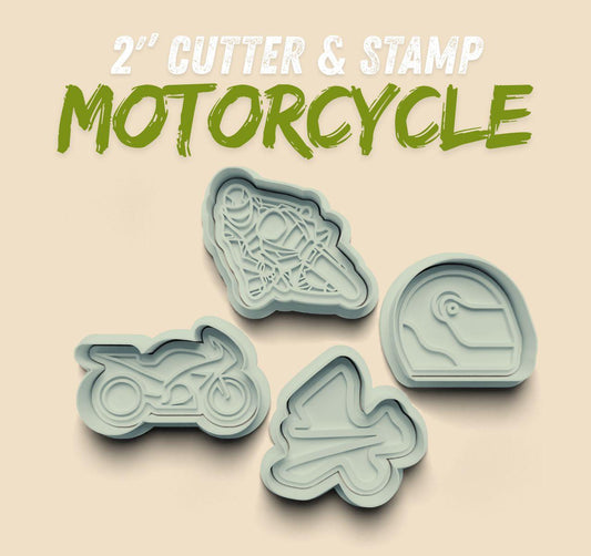 MOTORCYCLE Cutter Set with Stamp 2''