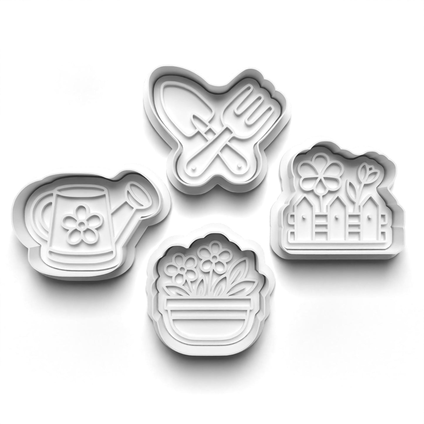 Garden Flowers cutter & stamps 2"
