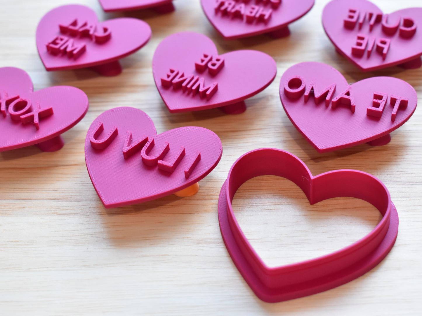 Conversation Hearts Fondant cutter & Stamp Combo 2"