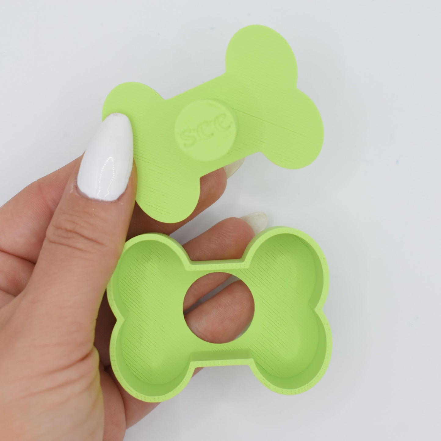 Sweet Cut Co. Dog Bone 2" Cutter and Stamp PRV - Eco-friendly Food-safe PLA PETG - Perfect for 1.5-2" Holiday Cookies - Made in USA