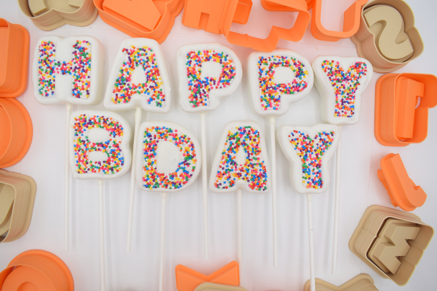 sweet cut co (BOLD) LETTER CAKE POP PRV 1oz Cake pop dough press can we used as cutter and stamp as well