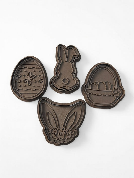 Easter PRV Fondant & Cookie Cutter Set with Stamp 2 Inches