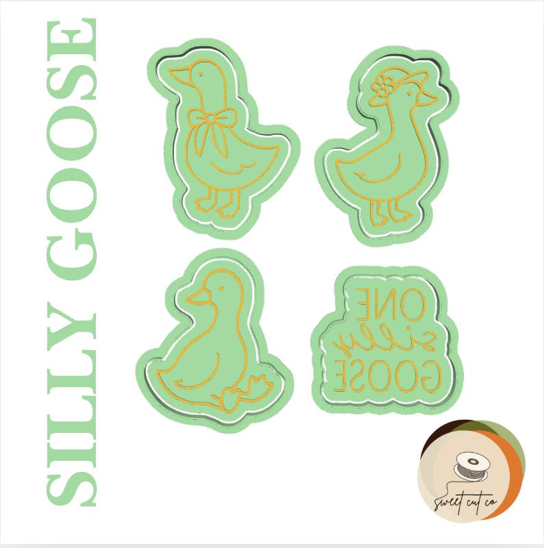 SILLY GOOSE cutter and stamps 2" baking, arts and crafts Bakeware Set