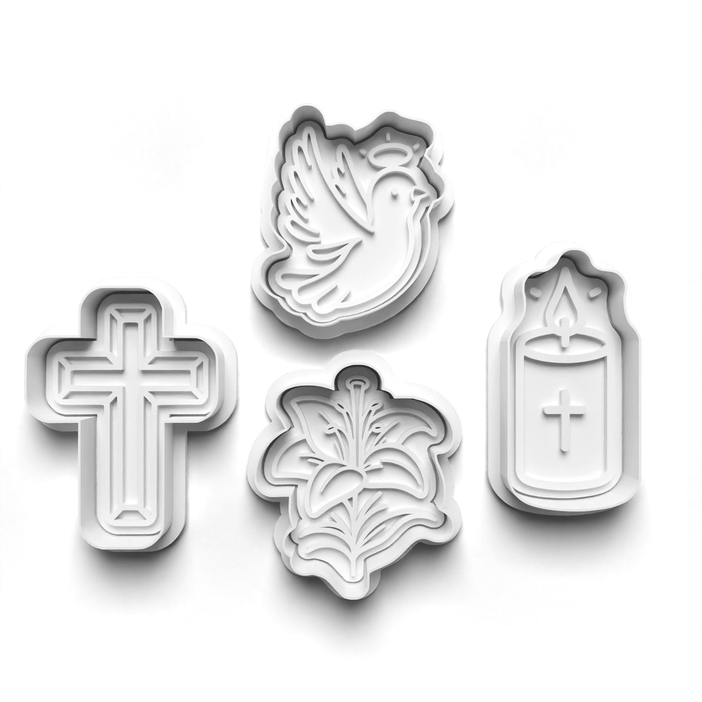 Easter Fondant & Cookie Cutter Set with Stamp  2 Inches,Food-Safe