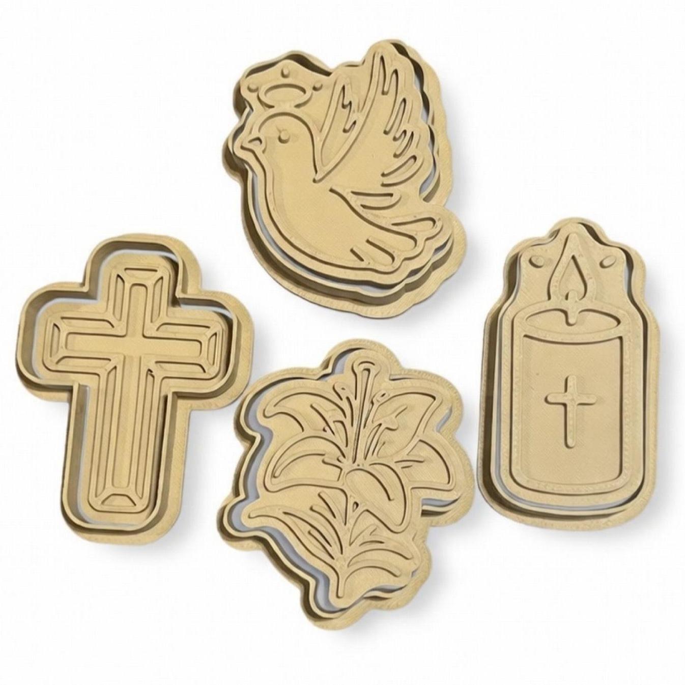 Easter Fondant & Cookie Cutter Set with Stamp  2 Inches,Food-Safe