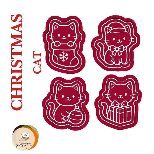 CHRISTMAS CAT cutter and stamps