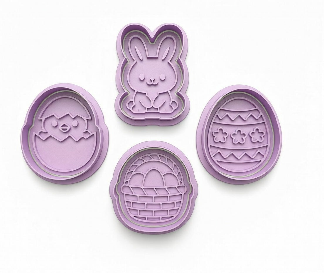 Easter PRV Fondant & Cookie Cutter Set with Stamp 2 Inches