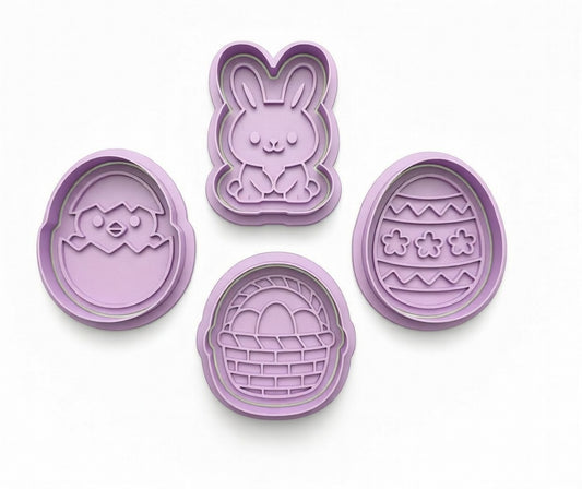 Easter PRV Fondant & Cookie Cutter Set with Stamp 2 Inches