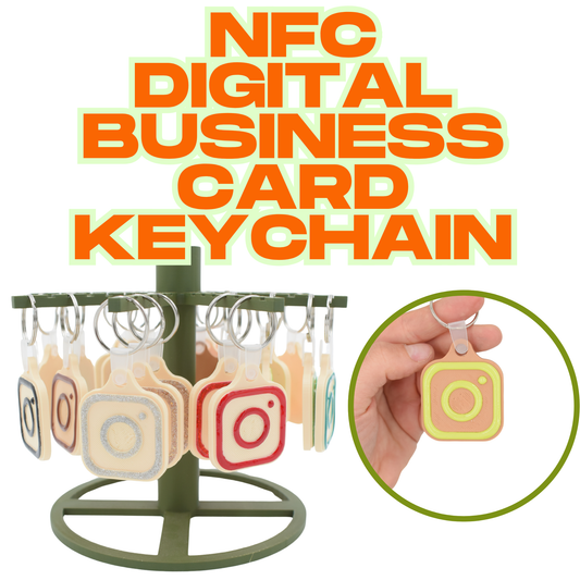 SQUARE NFC DIGITAL BUSINESS CARD KEYCHAIN perfect for bakers and more